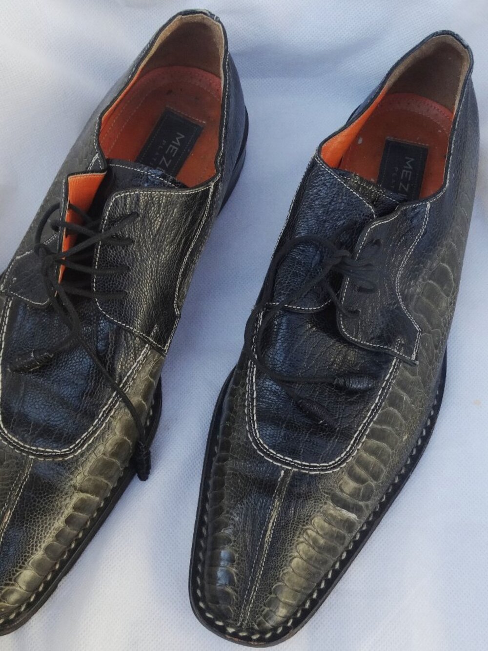 Mezlan Platinum Ellington Men's 13M Crocodile Lace Up Oxford/Dress Shoes, SPAIN